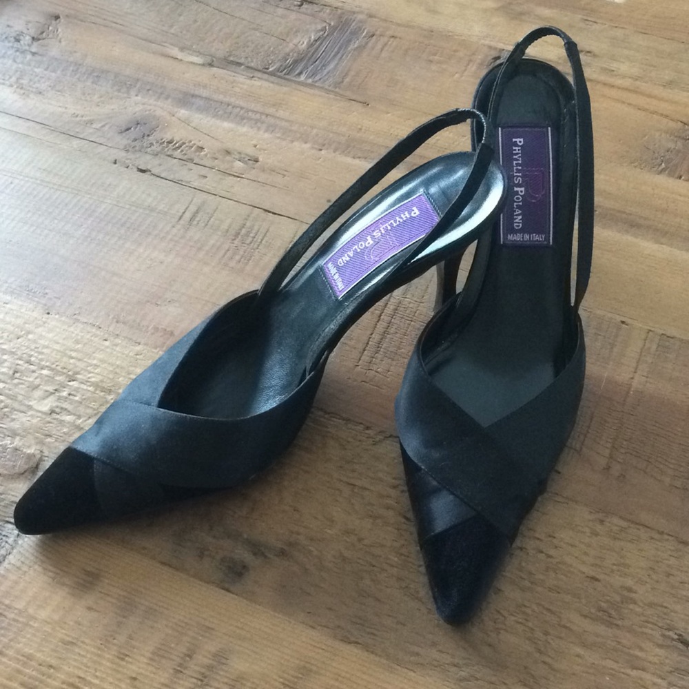 Phyllis Poland Satin and Velvet heels size 8